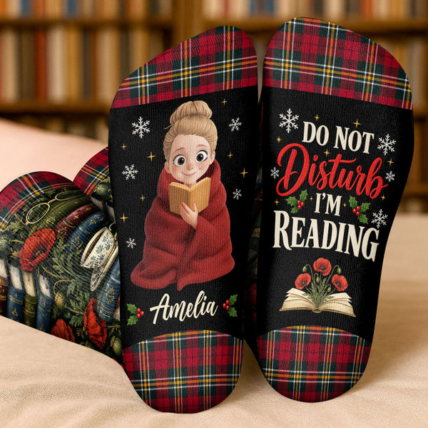 All Booked This Christmas Gift for Book Lovers - Personalized Custom Socks