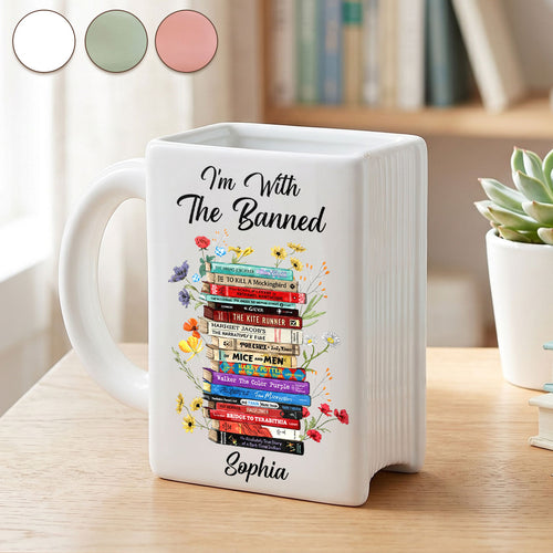 I'm With The Banned Flower Version - Personalized Book Ceramic Mug