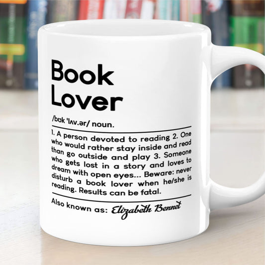 Book Lover Definition - Personalized Ceramic Coffee Mug