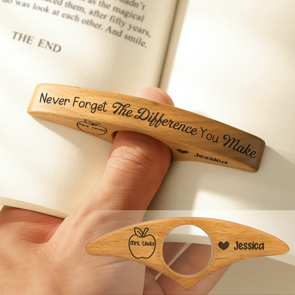 Never Forget The Difference You Make - Thank You Gift - Personalized Book Page Holder