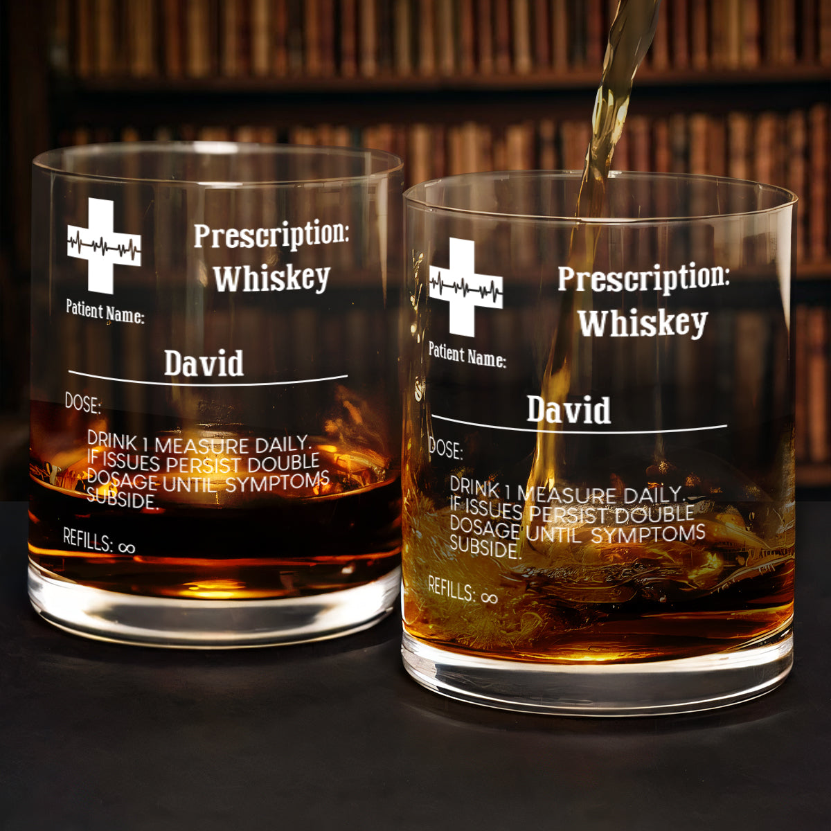 Prescription - Personalized Round Whiskey Glass