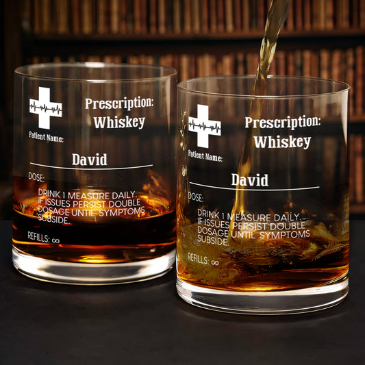 Prescription - Personalized Round Whiskey Glass