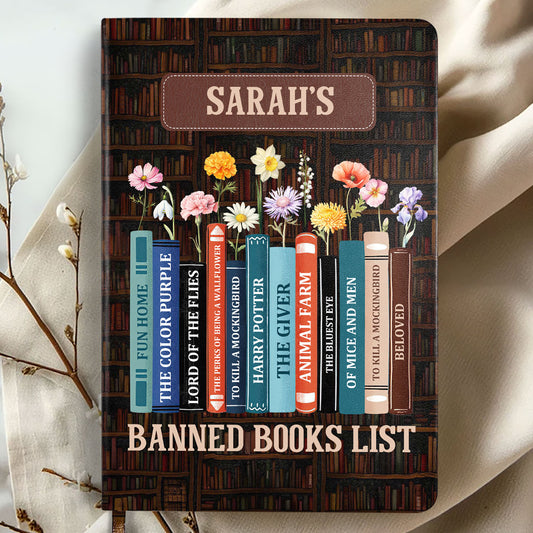 Banned Books List  - Personalized Leather Cover Notebook