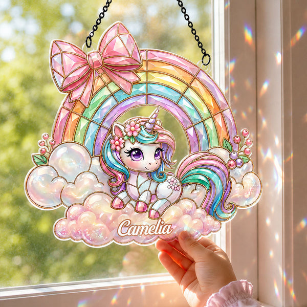 Adorable Unicorn - Personalized Acrylic Suncatcher