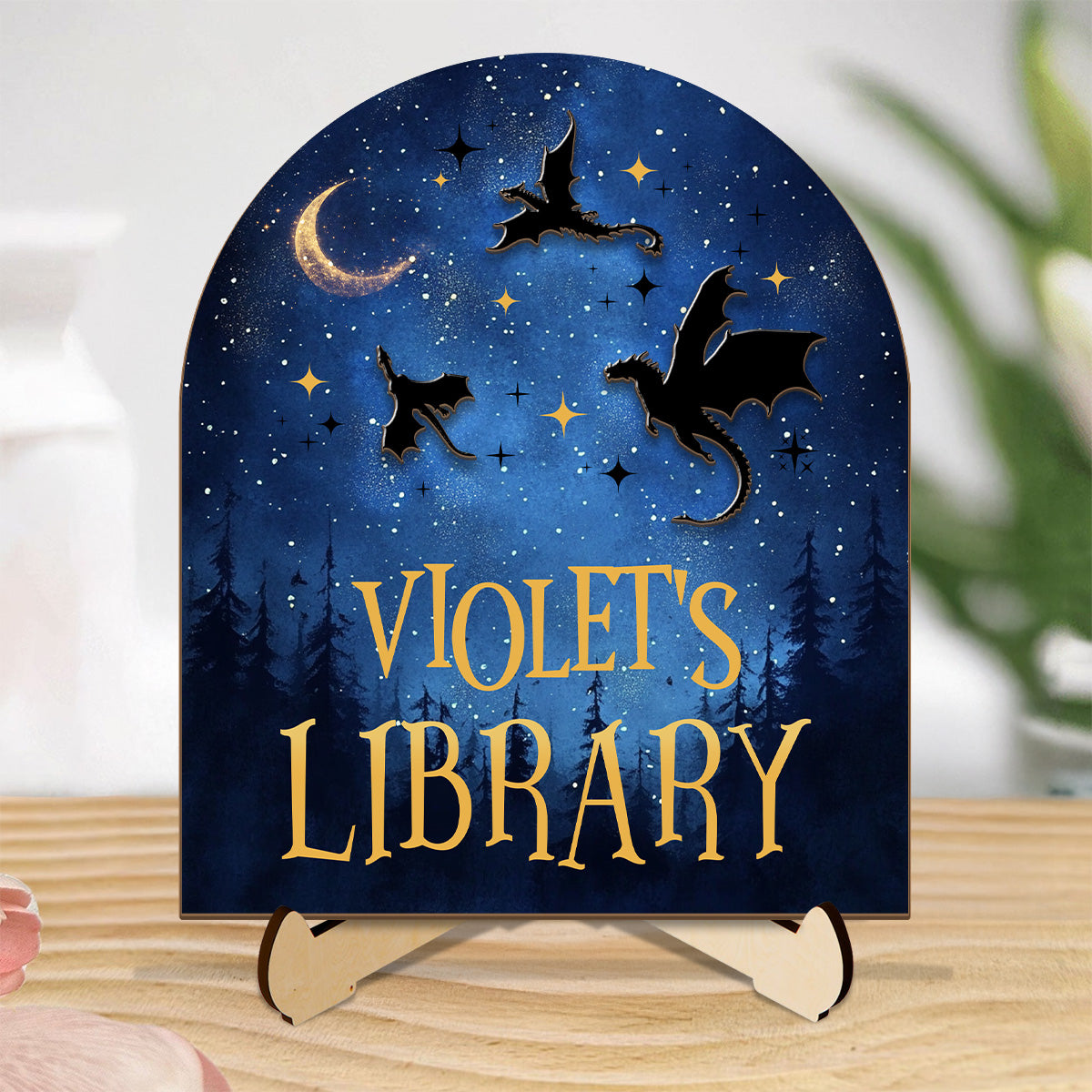 My Library - Personalized 2-Layered Wooden Plaque