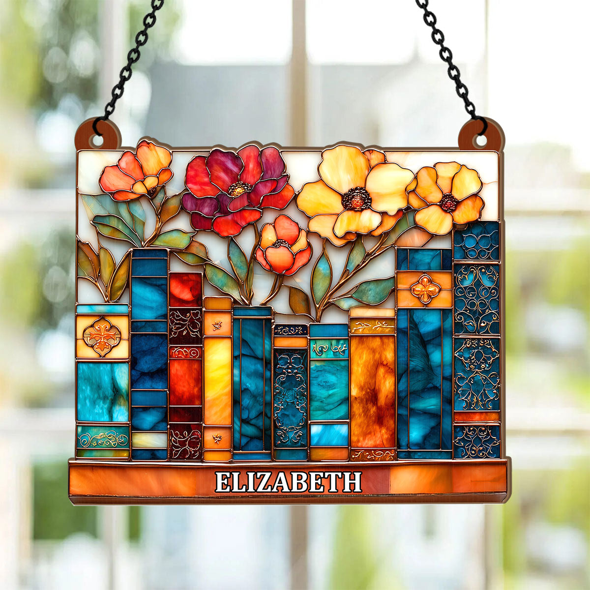 The Floral Library - Personalized Acrylic Suncatcher