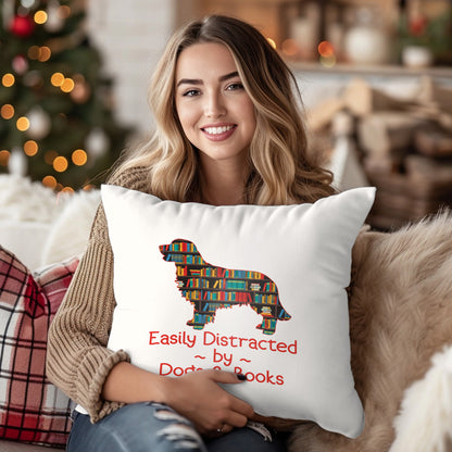 Easily Distracted By Dogs And Books Book Lovers Gift PILS31