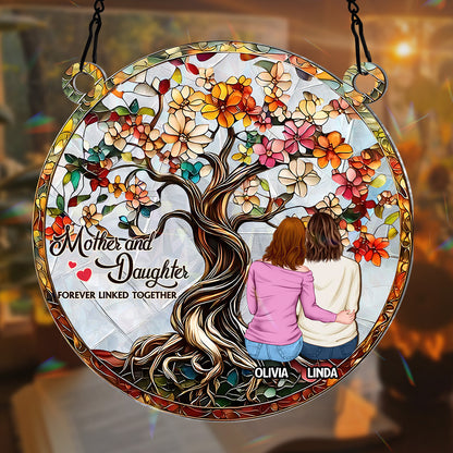 Forever Linked Together - Personalized Holographic Window Hanging Suncatcher