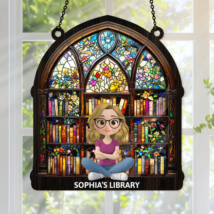 Book Lovers' Haven - Personalized Window Hanging Suncatcher