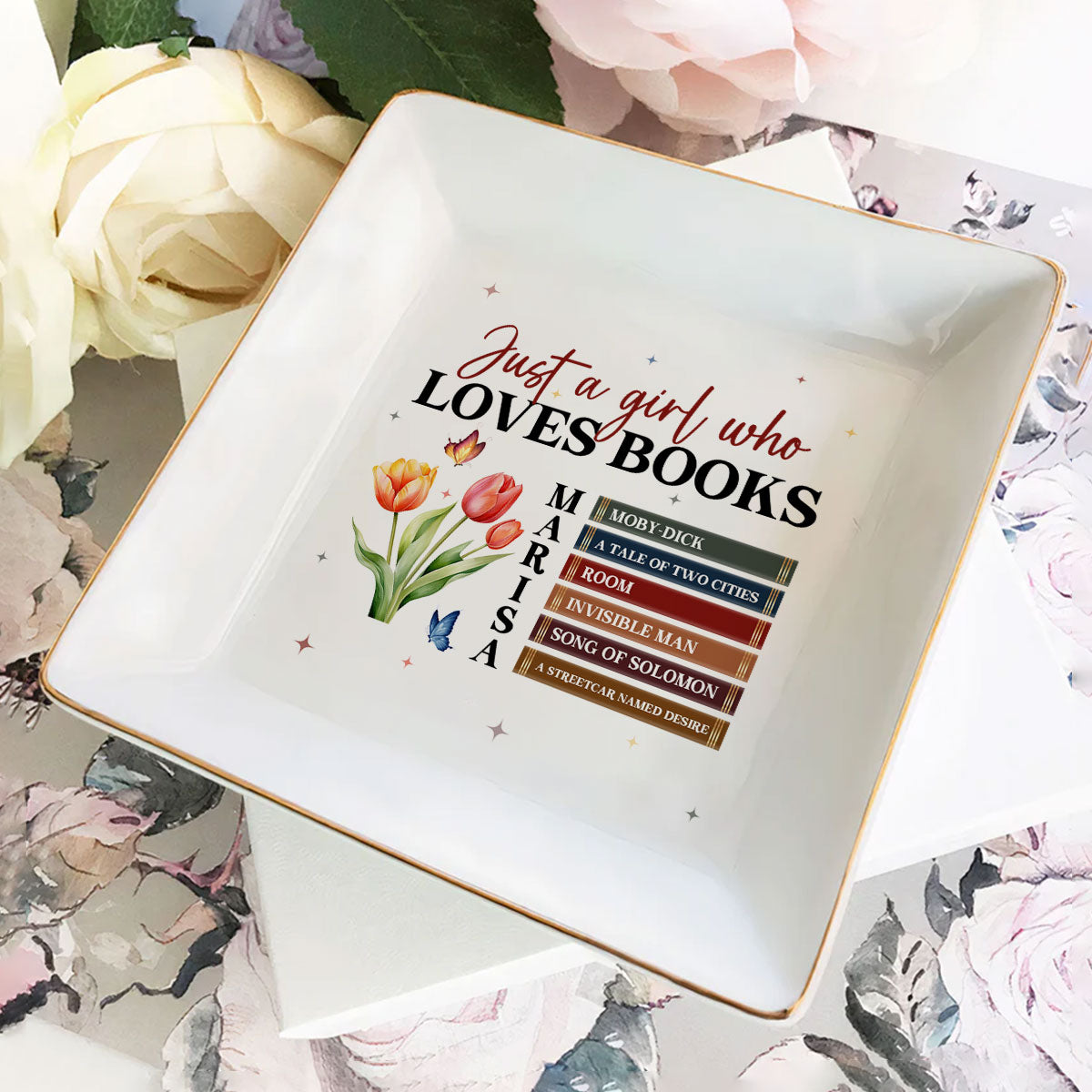 Just A Girl Who Loves Books - Personalized Jewelry Dish