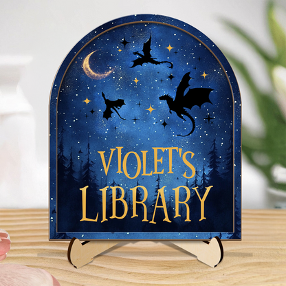 My Library - Personalized 2-Layered Wooden Plaque