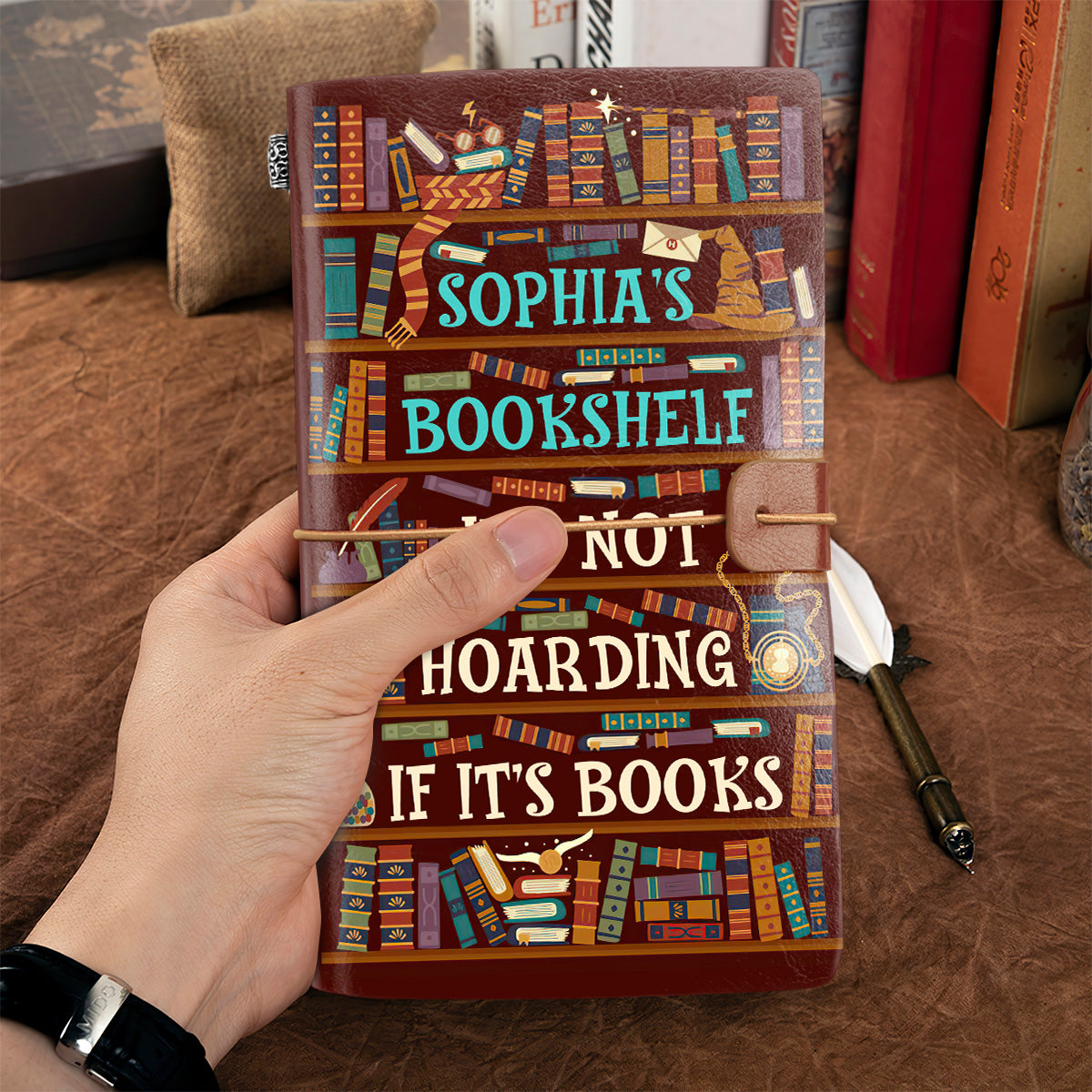 It's Not Hoarding If It's Books - Personalized Leather Bound Journal