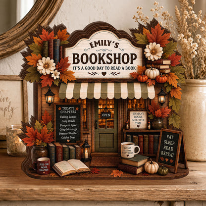 My Cozy Reads Bookshop - Personalized Custom Shaped Wood Plaque