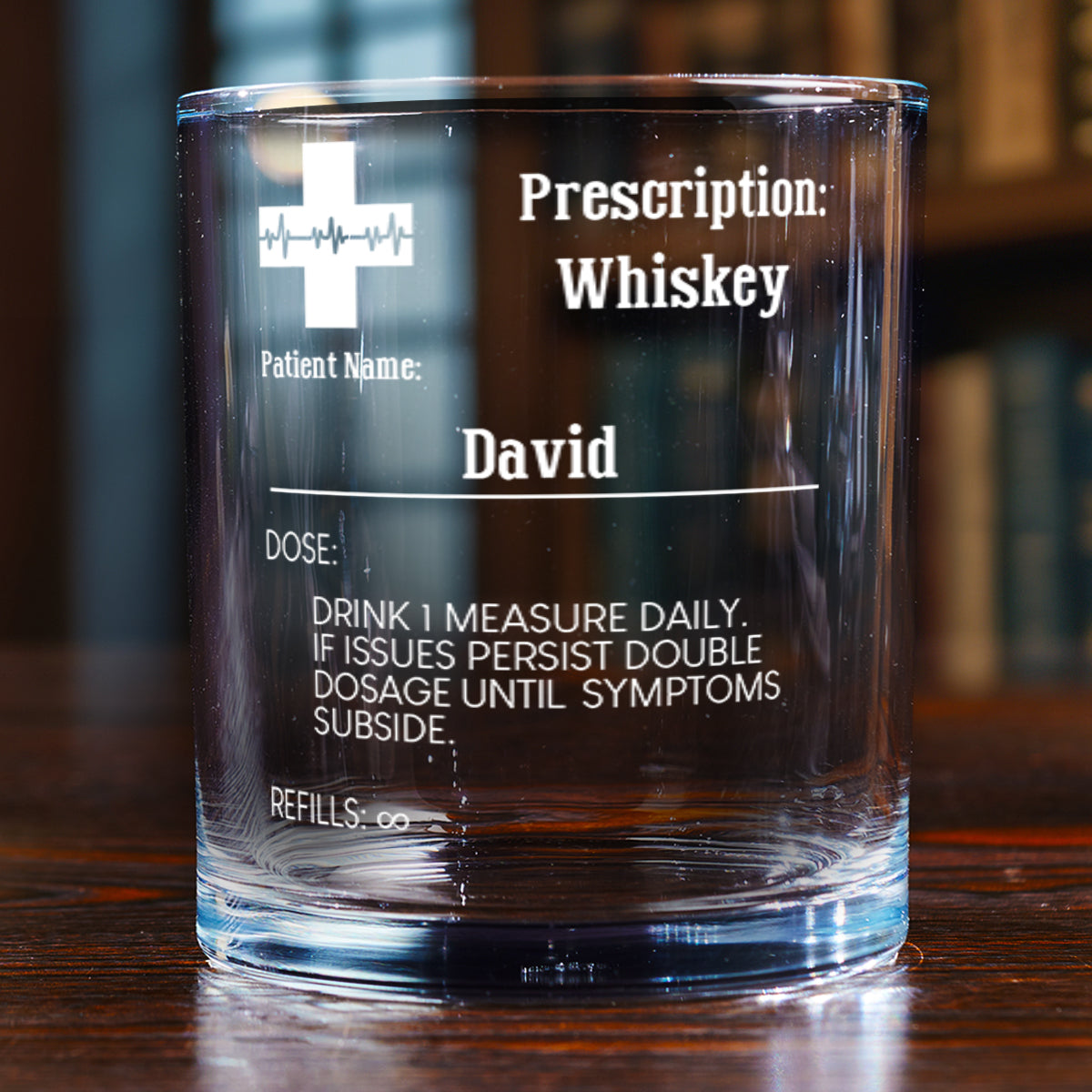 Prescription - Personalized Round Whiskey Glass