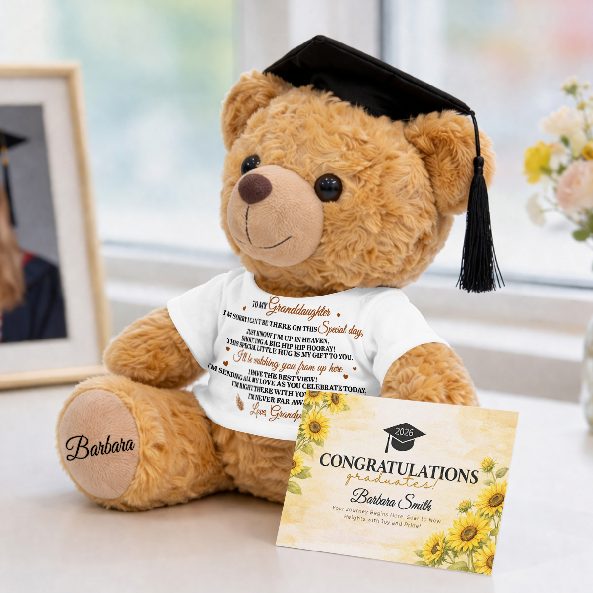 I'm Sending My Love As You Celebrate - Personalized Graduation Bear With Card