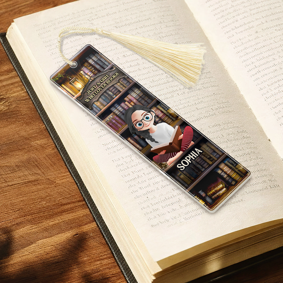 Just A Girl Who Loves Books - Personalized Acrylic Bookmark