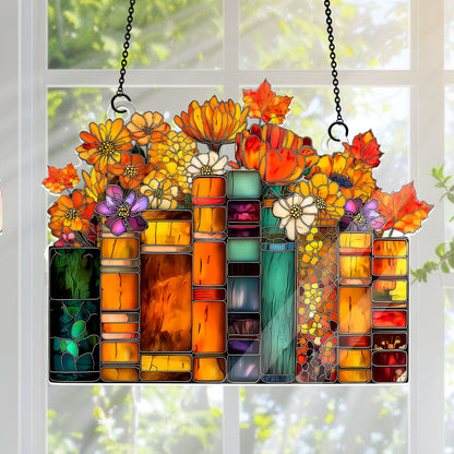 The Fall Reading Garden -  Acrylic Suncatcher