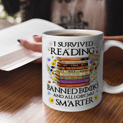 I Survived Reading Banned Books - Personalized Ceramic Coffee Mug