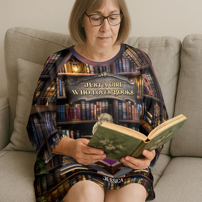 Just A Girl Who Loves Books - Personalized Sleep Tee
