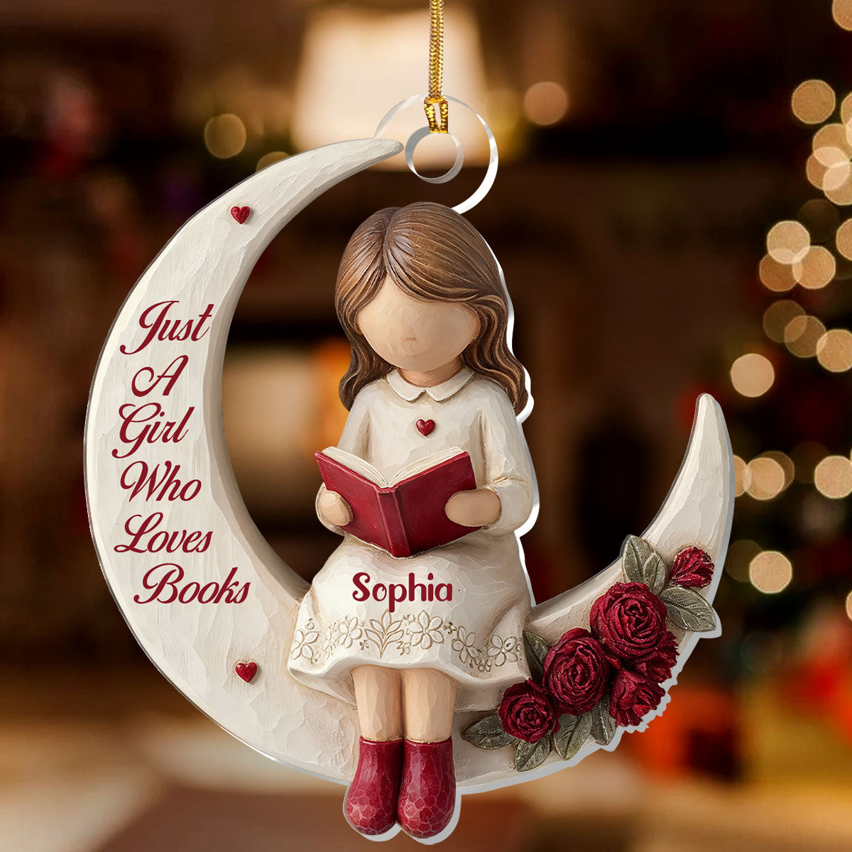 Just A Girl Who Loves Books - Personalized 1-Layer Acrylic Ornament