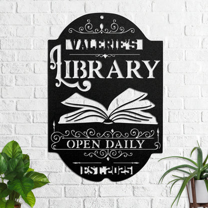 Your Library - Personalized Metal Wall Art Sign