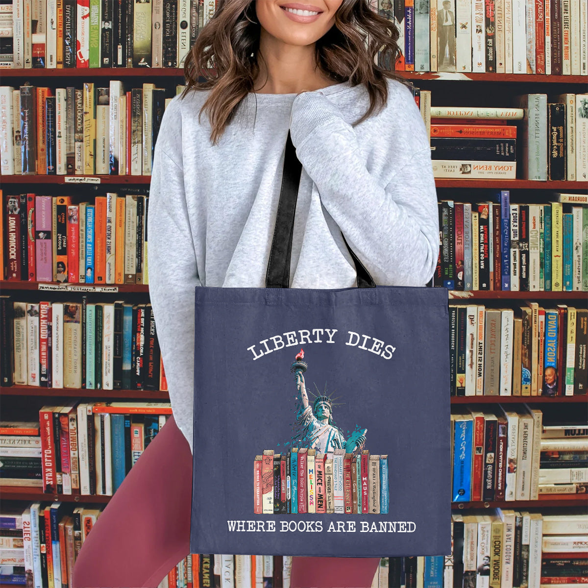 Liberty Dies Where Books Are Banned Book Lovers Gift TBF230