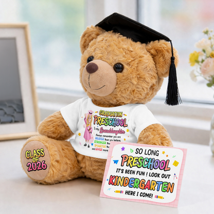 Preschool Kindergarten Graduation  - Personalized Graduation Bear With Card