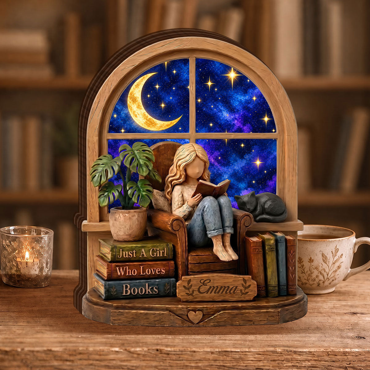 Fantasy Just A Girl Who Loves Books Gift For Book Lovers - Personalized Custom Shaped Wood Plaque