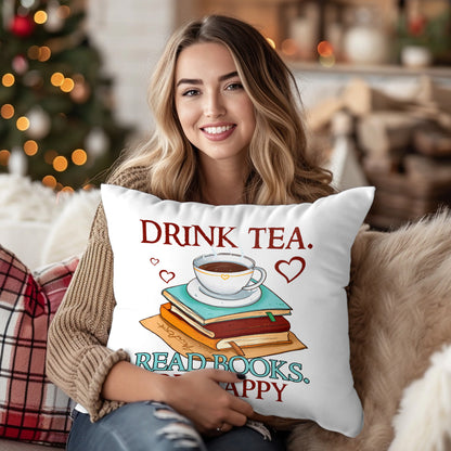 Drink Tea Read Books Be Happy Book Lovers Gift PILS09