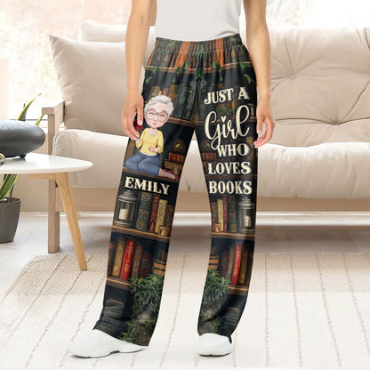 Just A Girl Who Loves Books - Personalized Lounge Pajama Pants