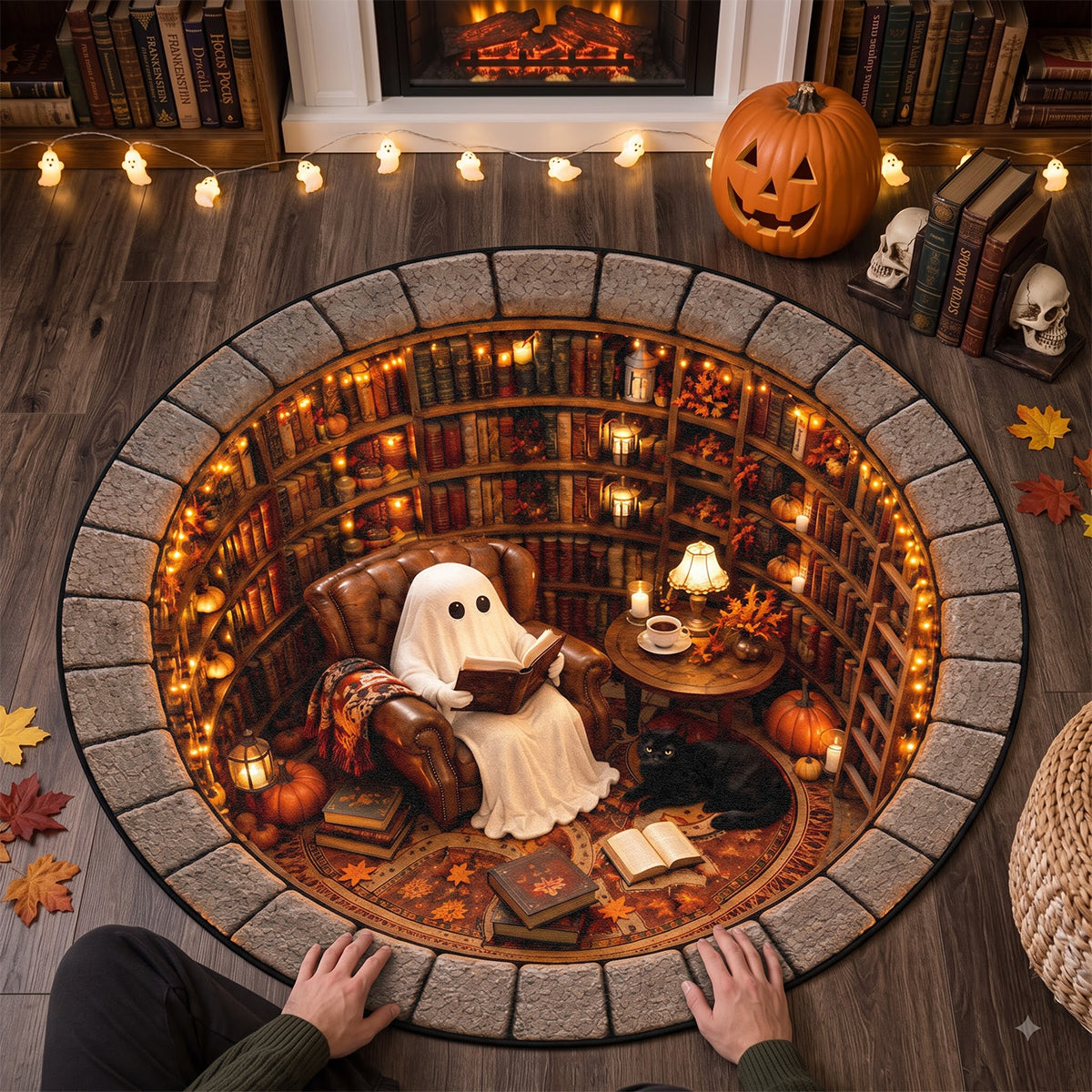 Spooky Reading Room -  Round Rug