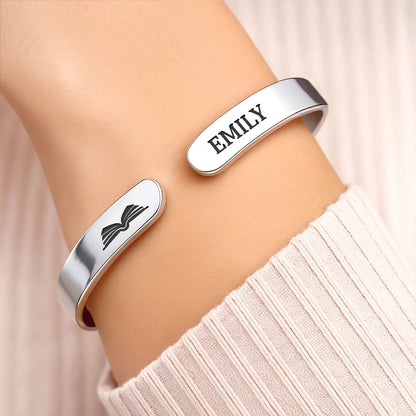 Just A Girl Who Loves Books Library Card - Personalized Cuff Bangle Bracelet With Box