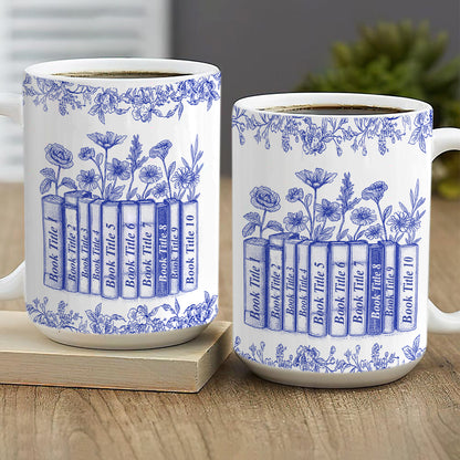 My Reading Companion Toile De Jouy - Personalized Ceramic Coffee Mug