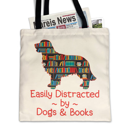 Easily Distracted By Dogs And Books Book Lovers Gift TBW31