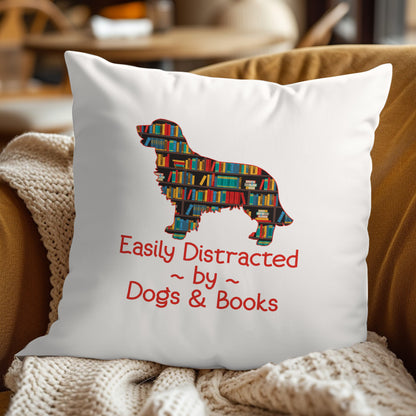 Easily Distracted By Dogs And Books Book Lovers Gift PILS31