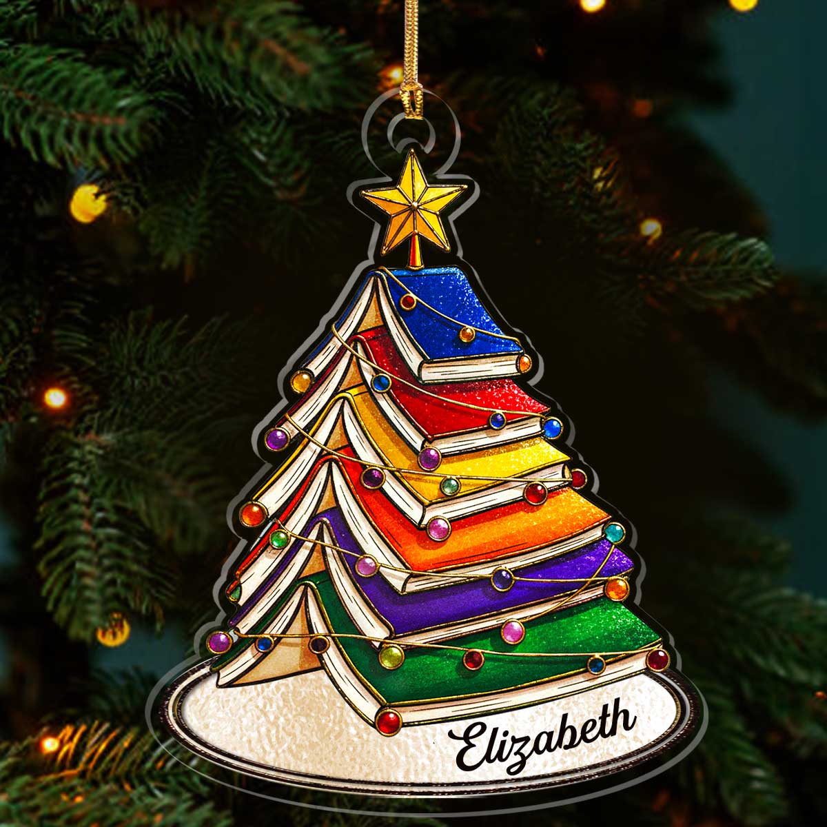 My Christmas Book Tree - Personalized 1-Layer Acrylic Ornament