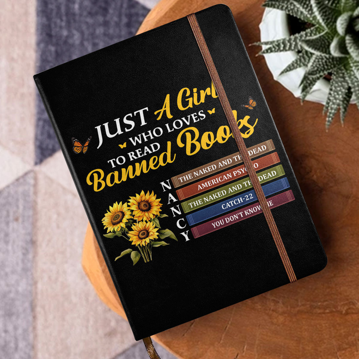 Just A Girl Who Loves To Read Banned Books - Personalized Leather Cover Notebook