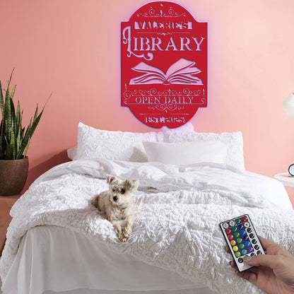 Your Library - Personalized Metal Wall Art Sign