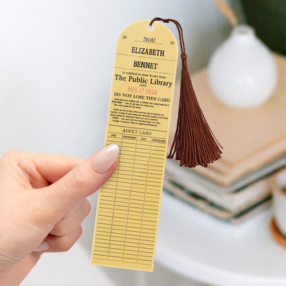 Retro Library Card - Personalized Acrylic Bookmark