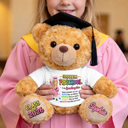 Preschool Kindergarten Graduation  - Personalized Graduation Bear With Card