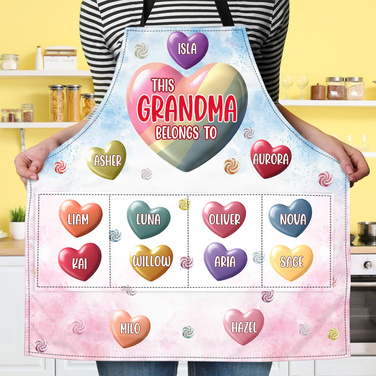 This Grandma Belongs To - Personalized Apron With Packet