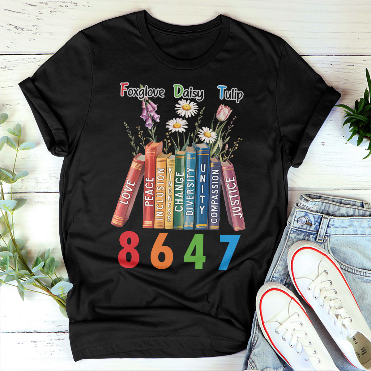 Gift For Flower Lovers - Floral Foxglove Daisy Tulip 8647 - Unisex