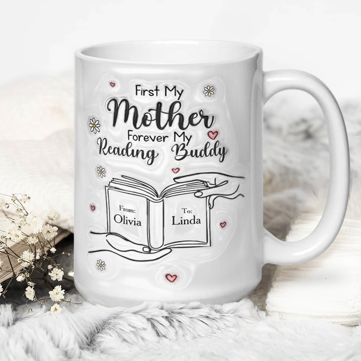 First My Mother Forever My Reading Buddy - Personalized Ceramic Coffee Mug