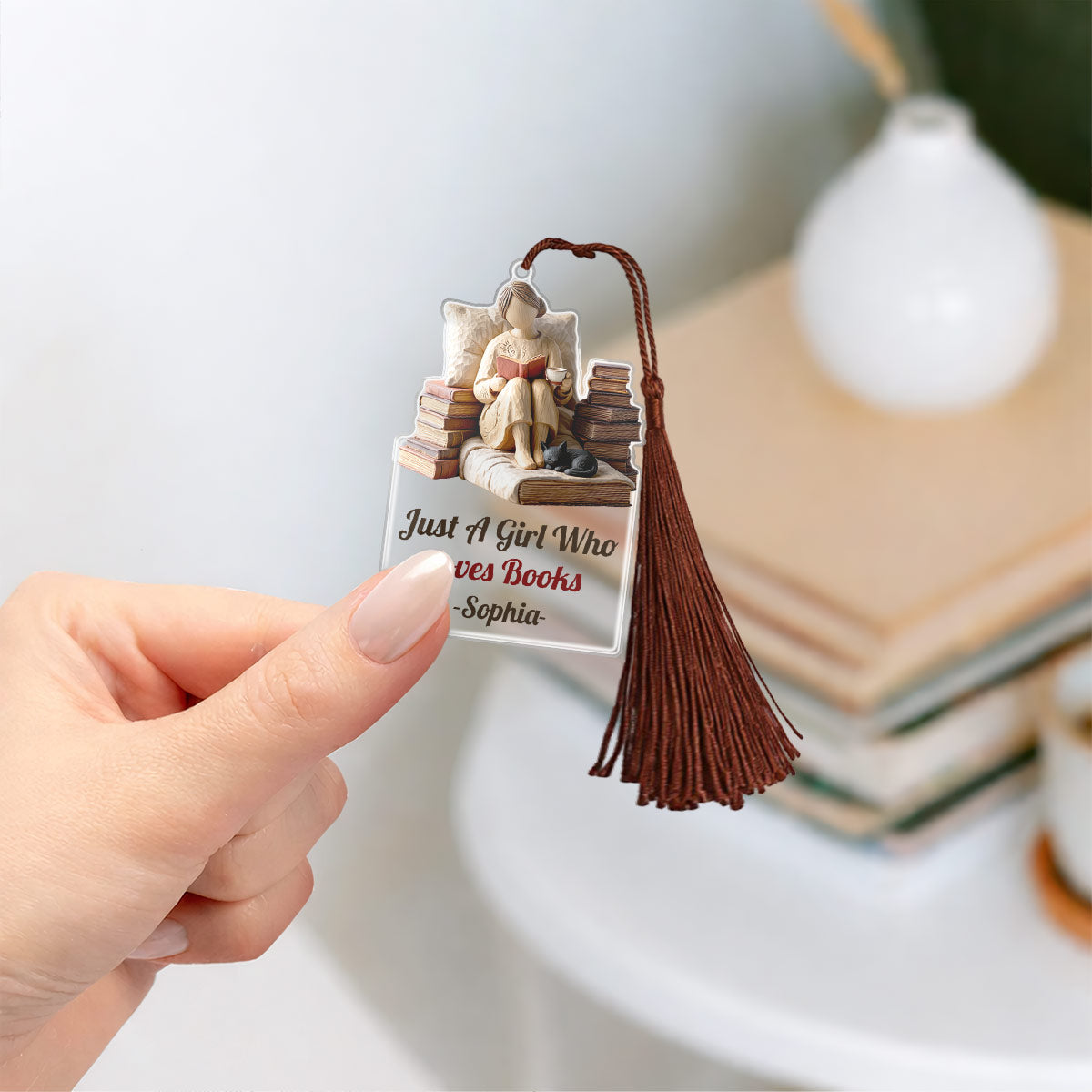 Just A Girl Who Loves Books - Personalized Acrylic Bookmark