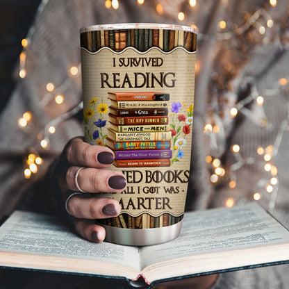 I Survived Reading Banned Books - Personalized Stainless Steel Tumbler