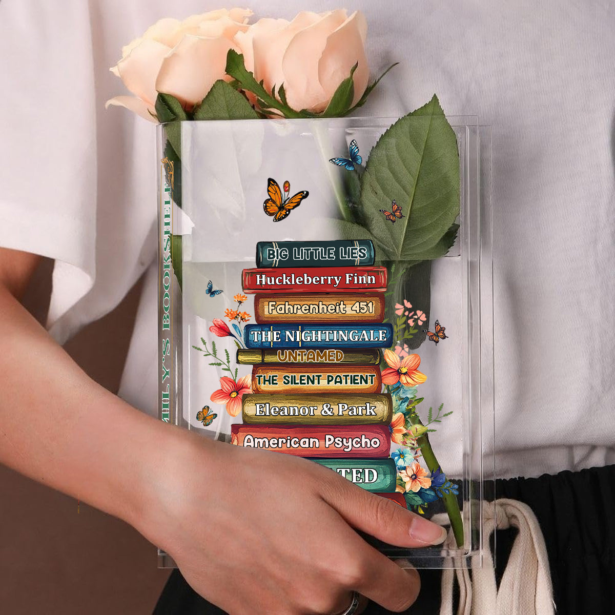 My Flower Bookshelf - Personalized Acrylic Book Vase