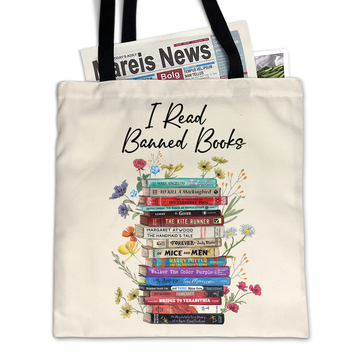 I Read Banned Books Flowers Book Lover Gift TBW189