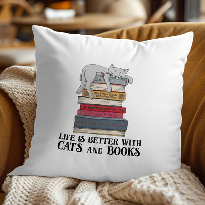 Life Is Better With Cats And Books Book Lovers Gift PILS71