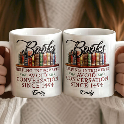 Helping Introverts Avoid Conversation - Personalized Ceramic Coffee Mug