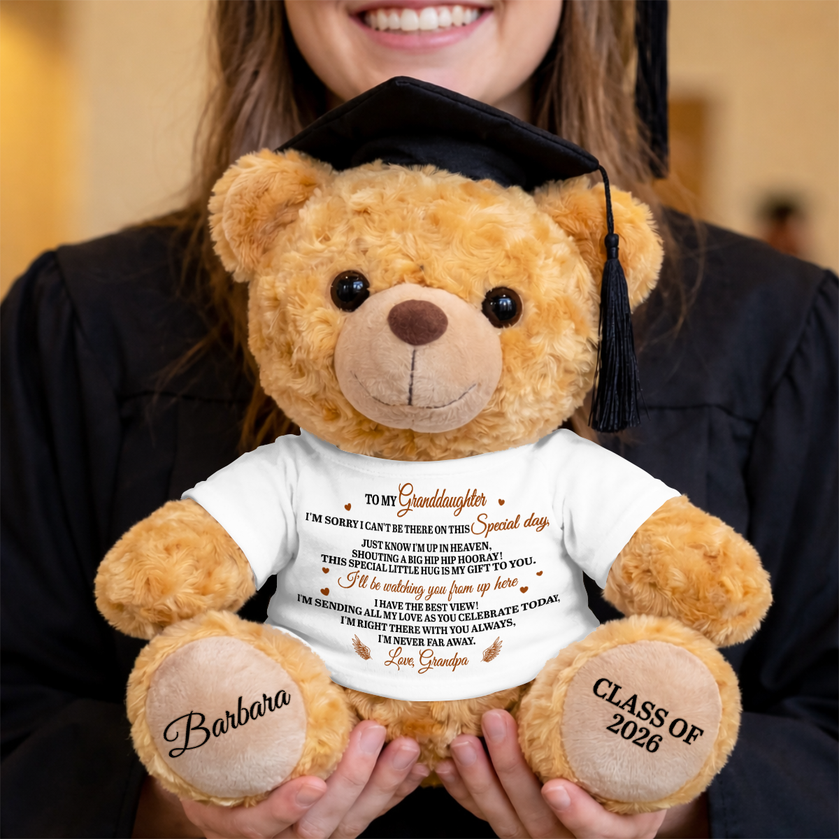 I'm Sending My Love As You Celebrate - Personalized Graduation Bear With Card